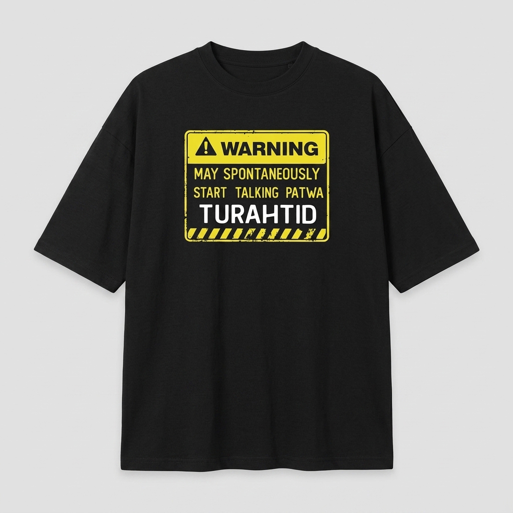 Warning: Talking Patwa Oversized Tee — Black