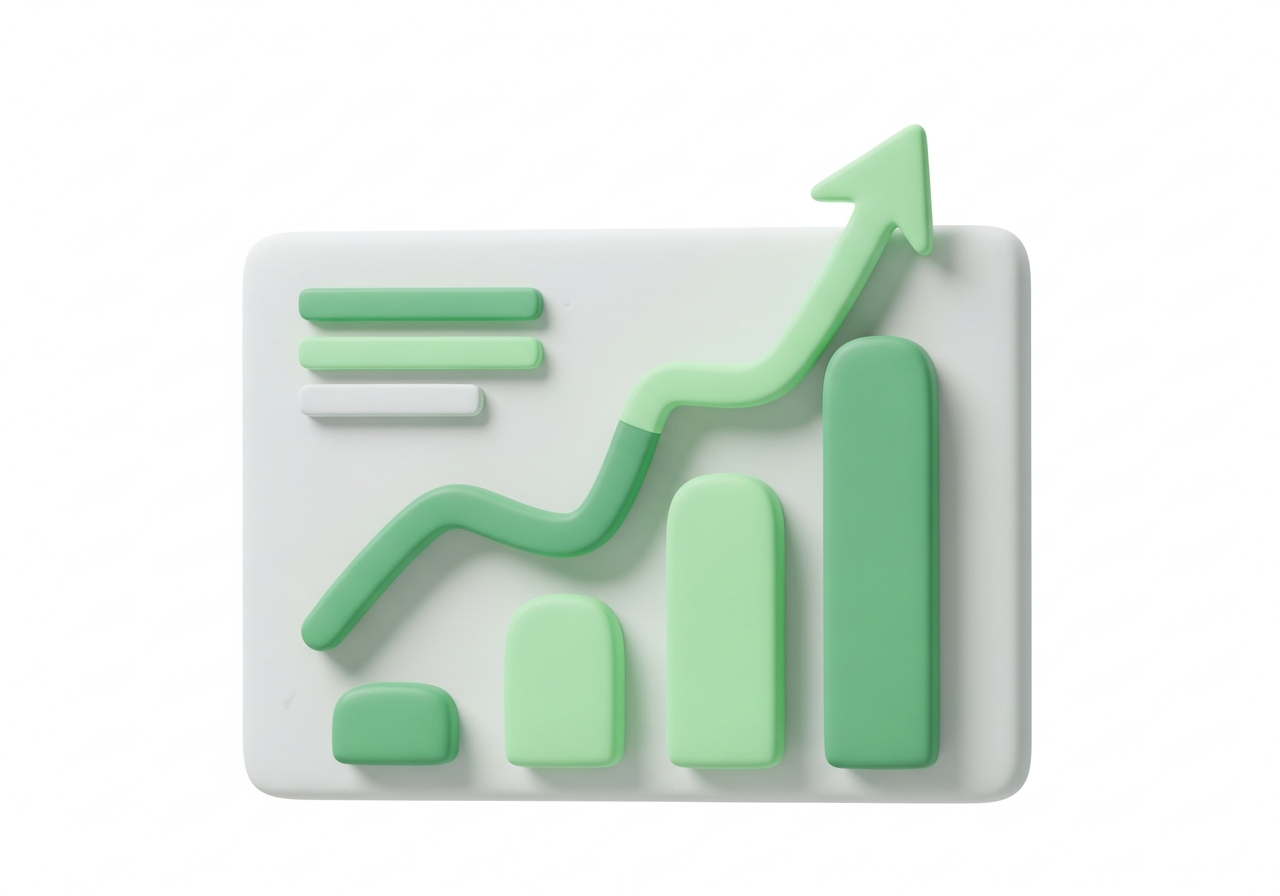 3D financial growth chart