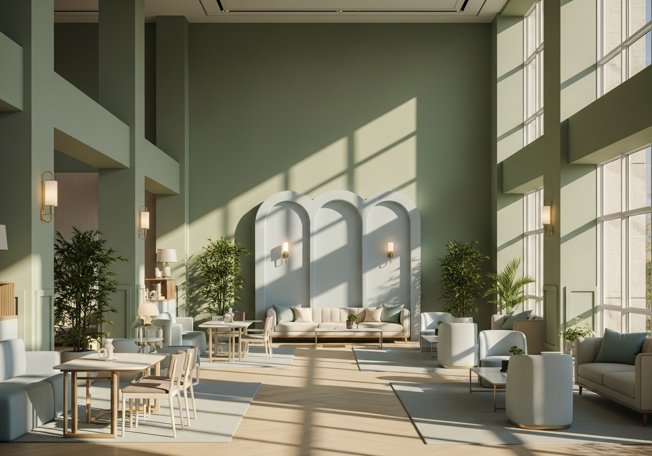 Modern and luminous financial interior