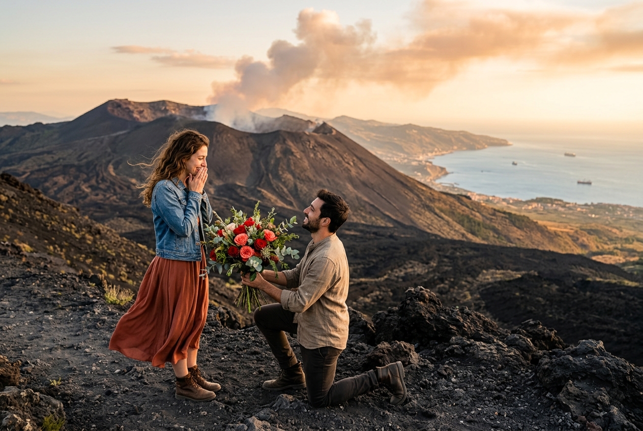 A Marriage Proposal on Mount Etna With Flowers: How to Plan It — a Guide From Catania's Florists