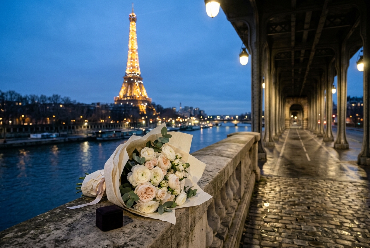 A Marriage Proposal in Paris: Where Is the Best Place to Propose, How the Bouquet Reaches the Spot and What to Plan — from Dawn on Bir-Hakeim to Dessert on a Rooftop