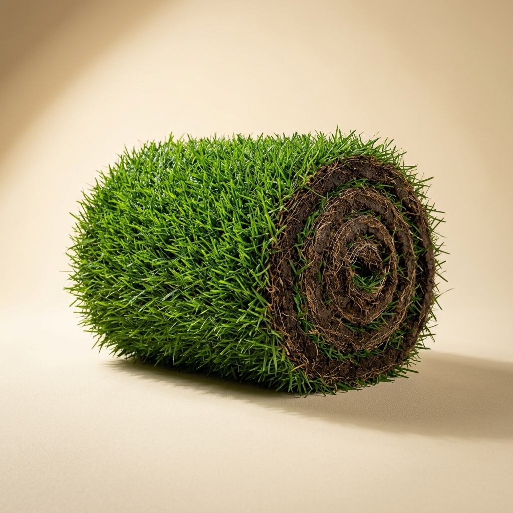 Fresh cultivated turf roll