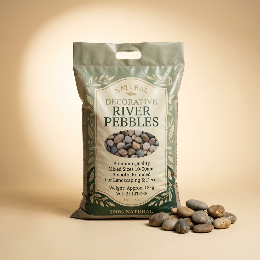 25 Litre River Pebbles Sack