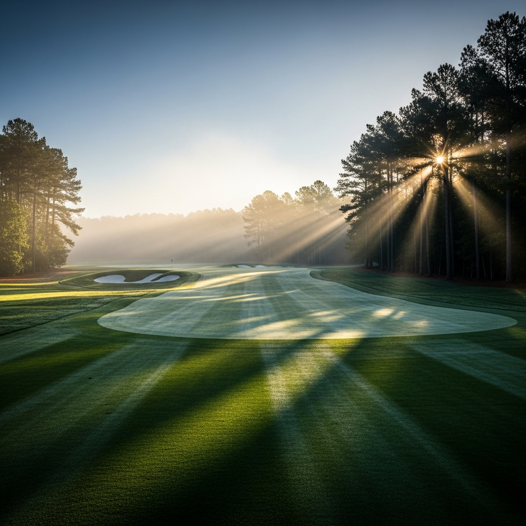 Championship golf course at first light