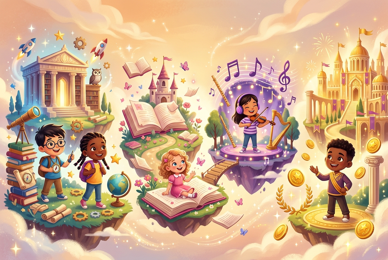 Children exploring worlds of knowledge