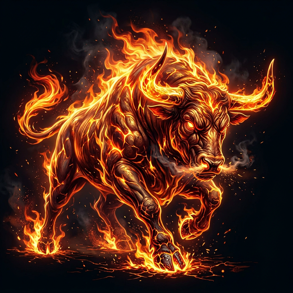 The Greater Bull flaming mascot