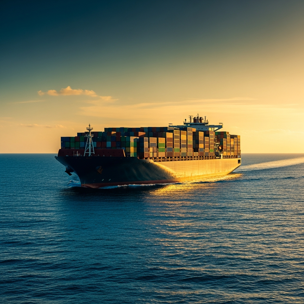 Door to Door Cargo from China to Dubai — Reef Shipping cargo vessel at sea