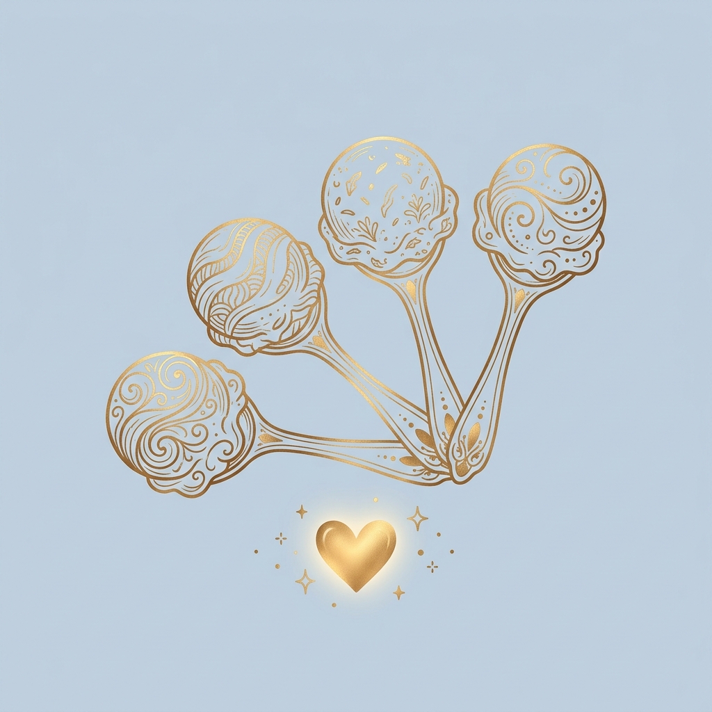 Stylized golden gelato flavour mood selector