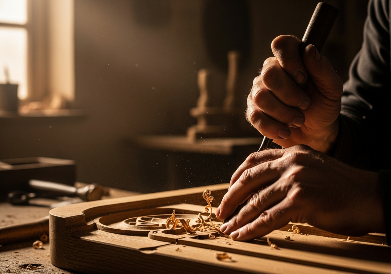 Artisan working oak