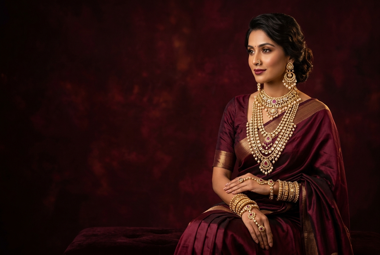 Model wearing GOMEDAKA jewellery