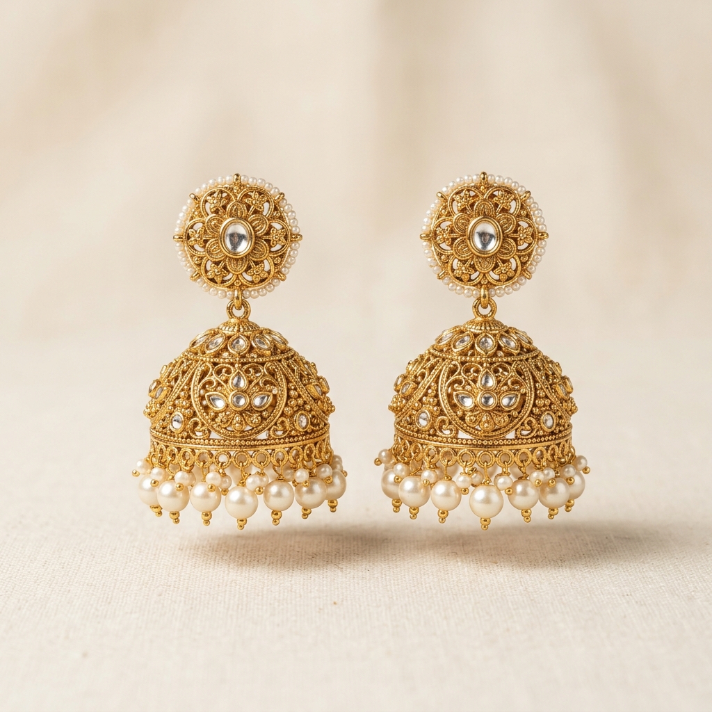 Tara Pearl Jhumkas — view 1