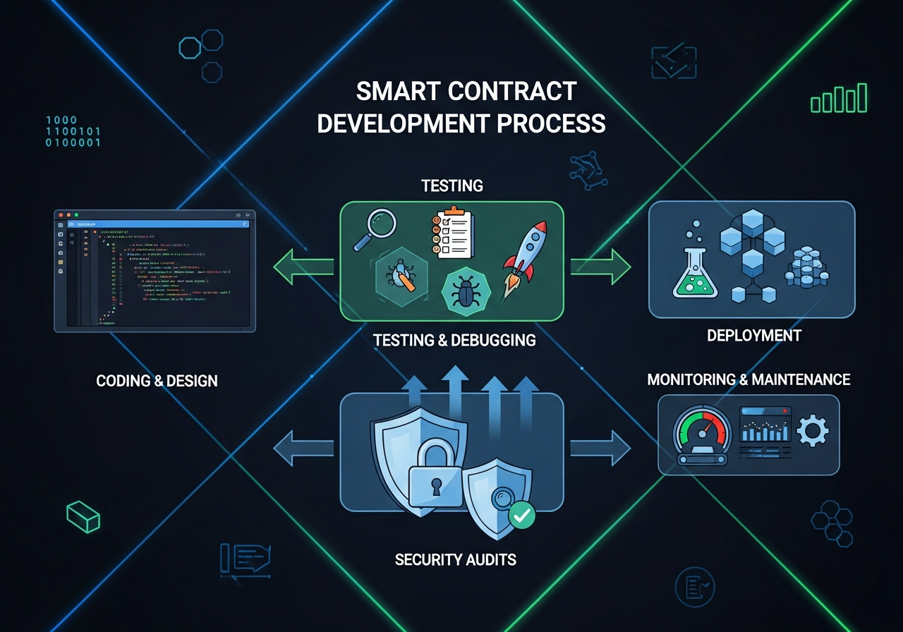 Smart contract development process infographic