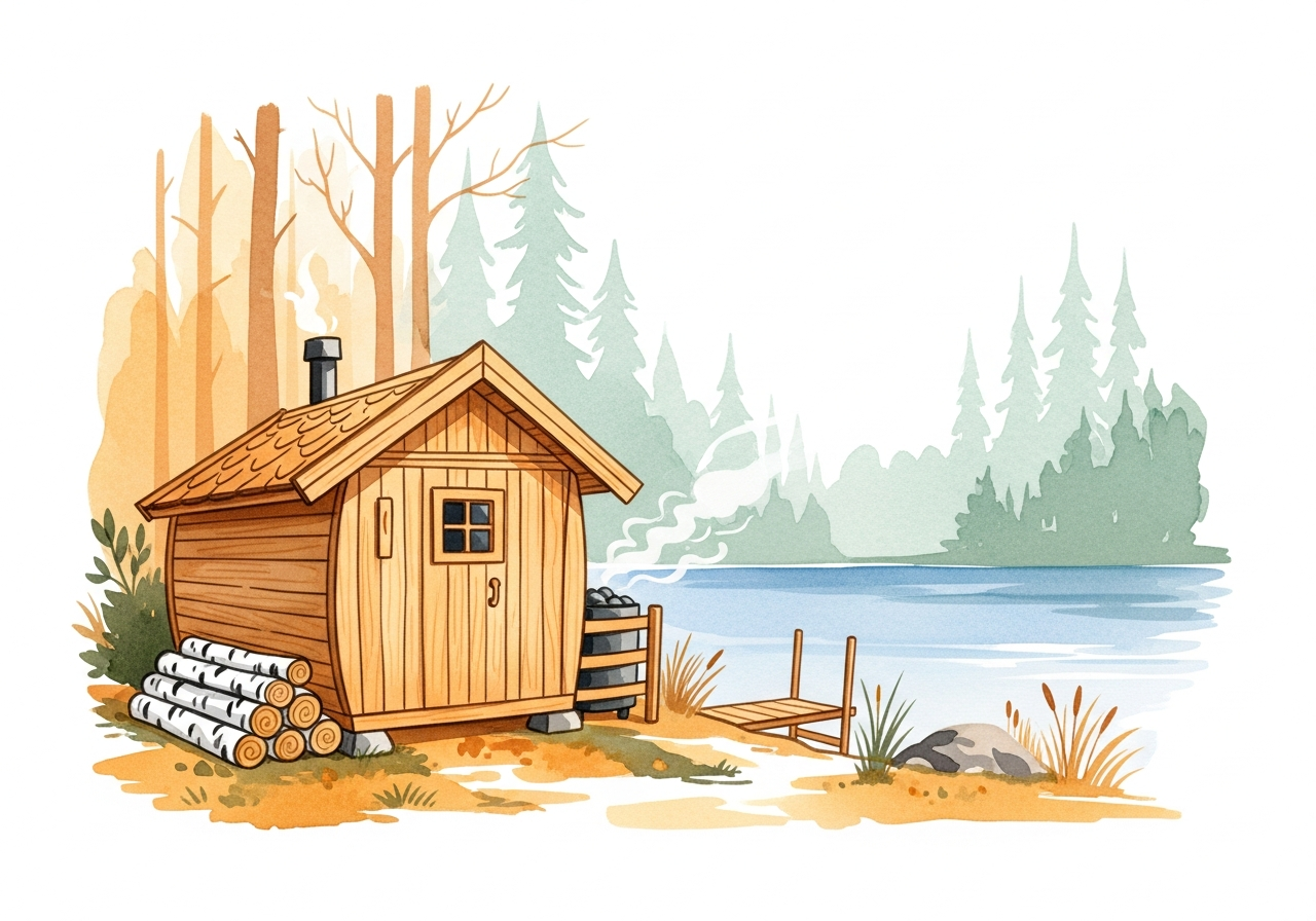 Fínska sauna na drevo