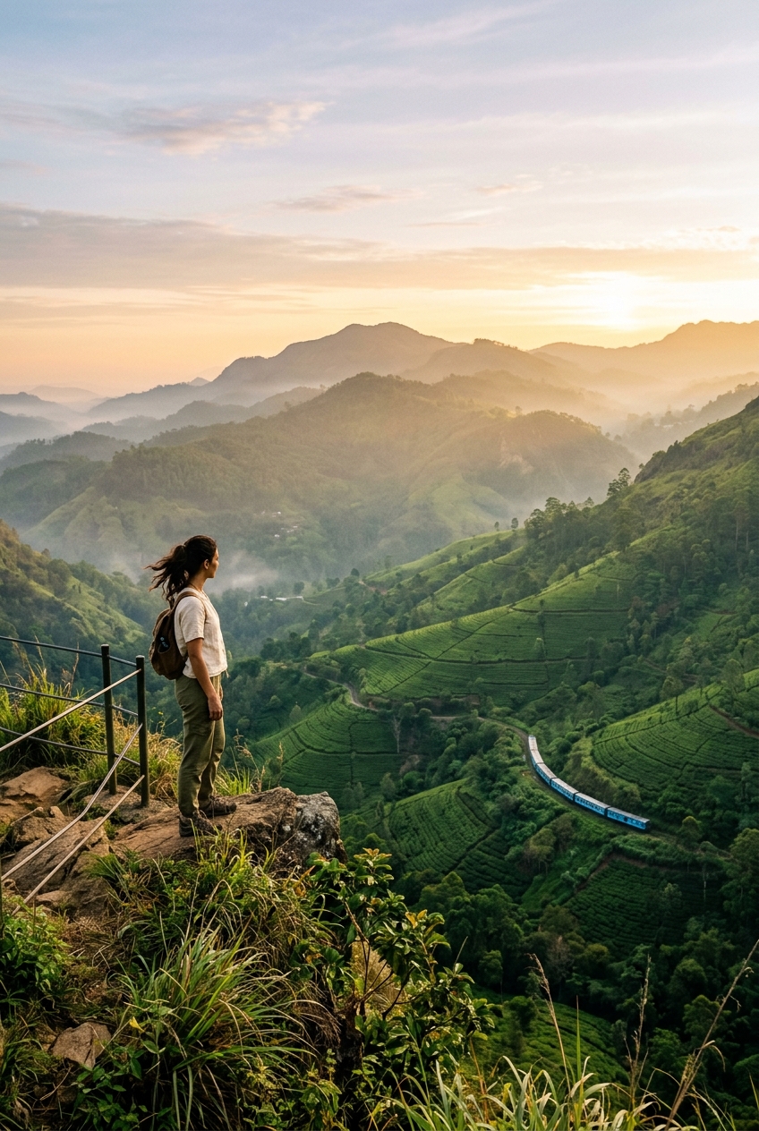 Mist over the Ella Gap and tea terraces