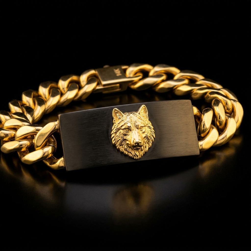 Wolf ID Plate Bracelet