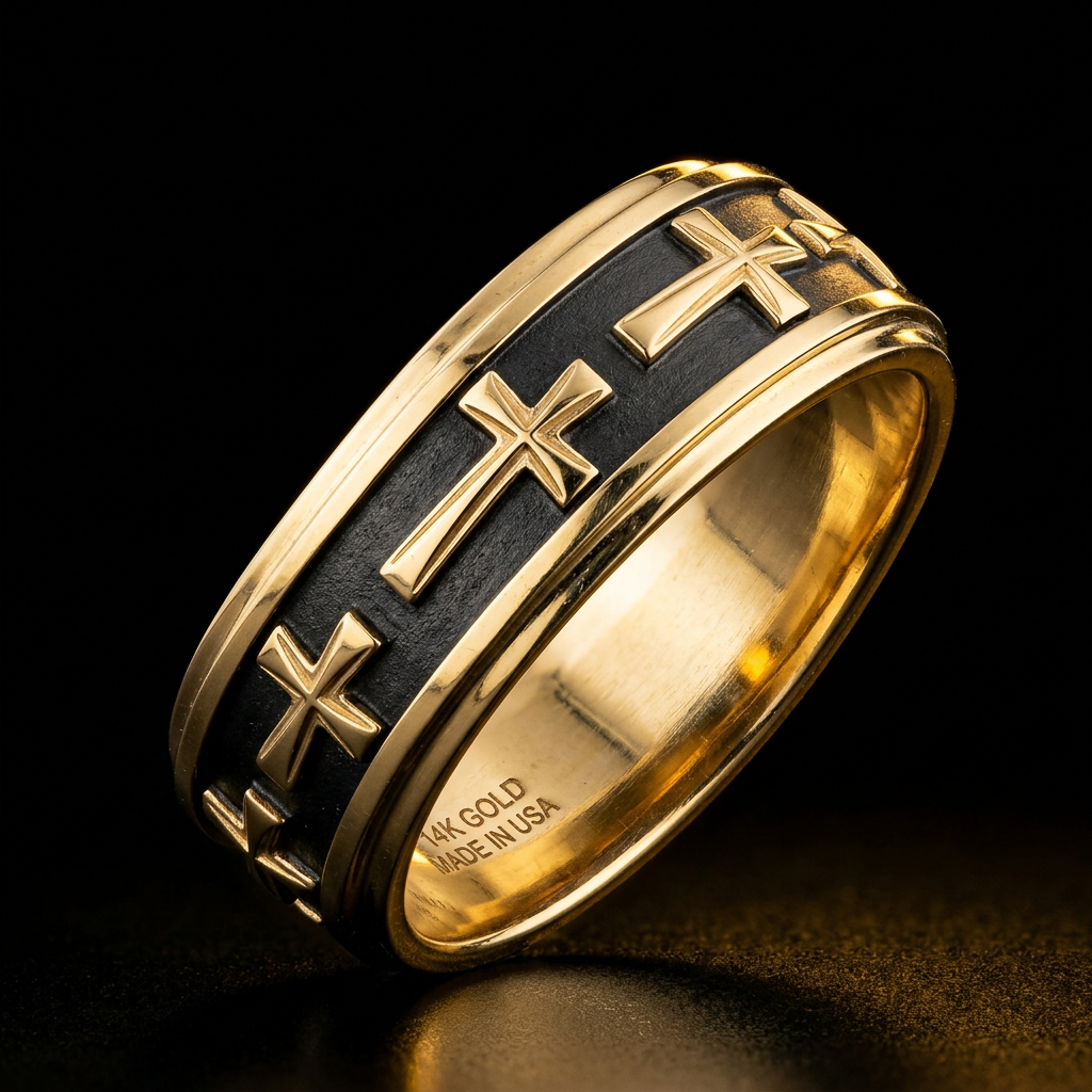 Wolf Cross Ring