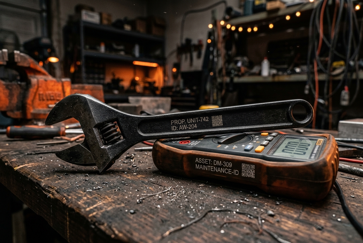 Laser-engraved hand tools with identification marks