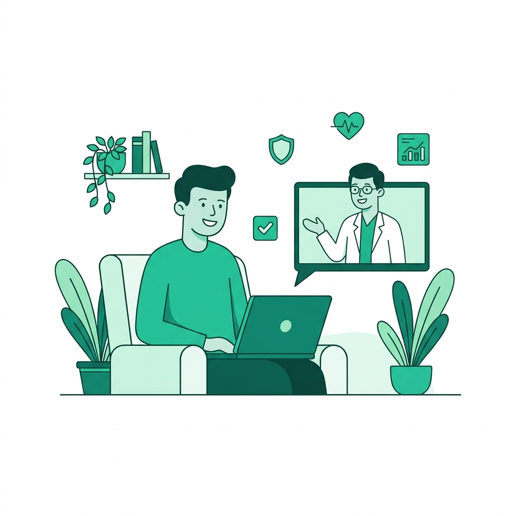 Patient using telehealth
