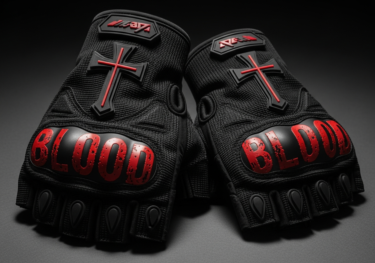 Blood Covered MMA Gloves