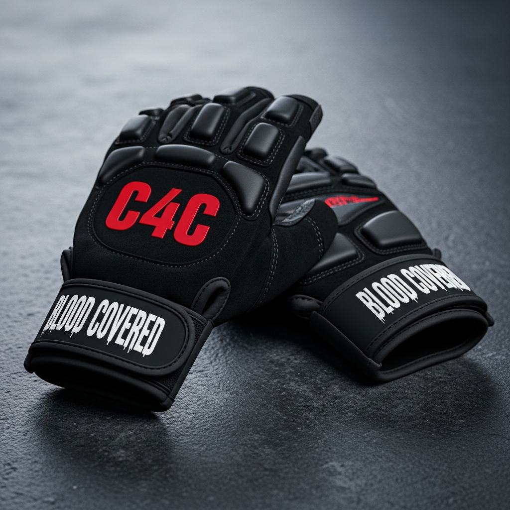 Blood Covered Workout Gloves