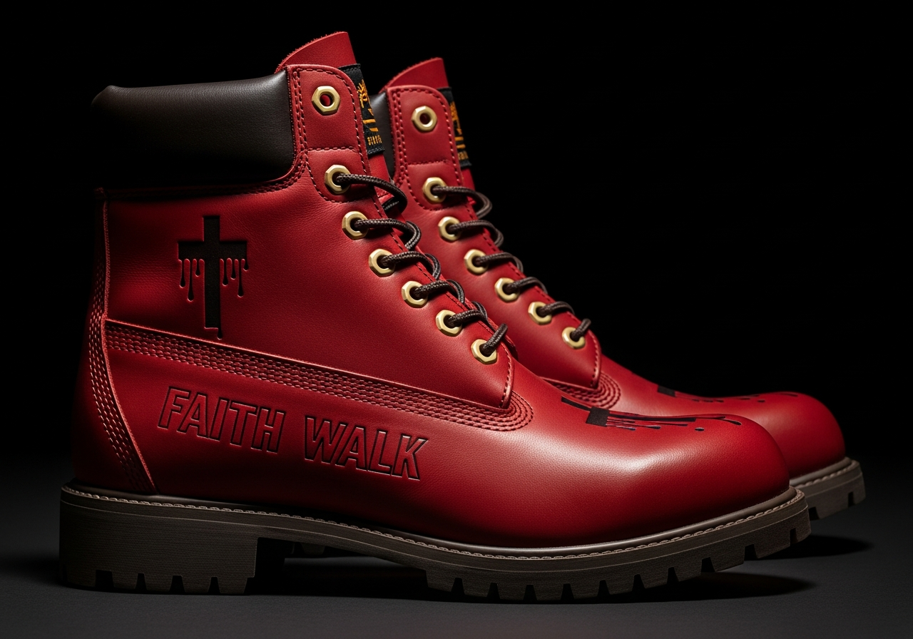 Faith Walk Red Timbs