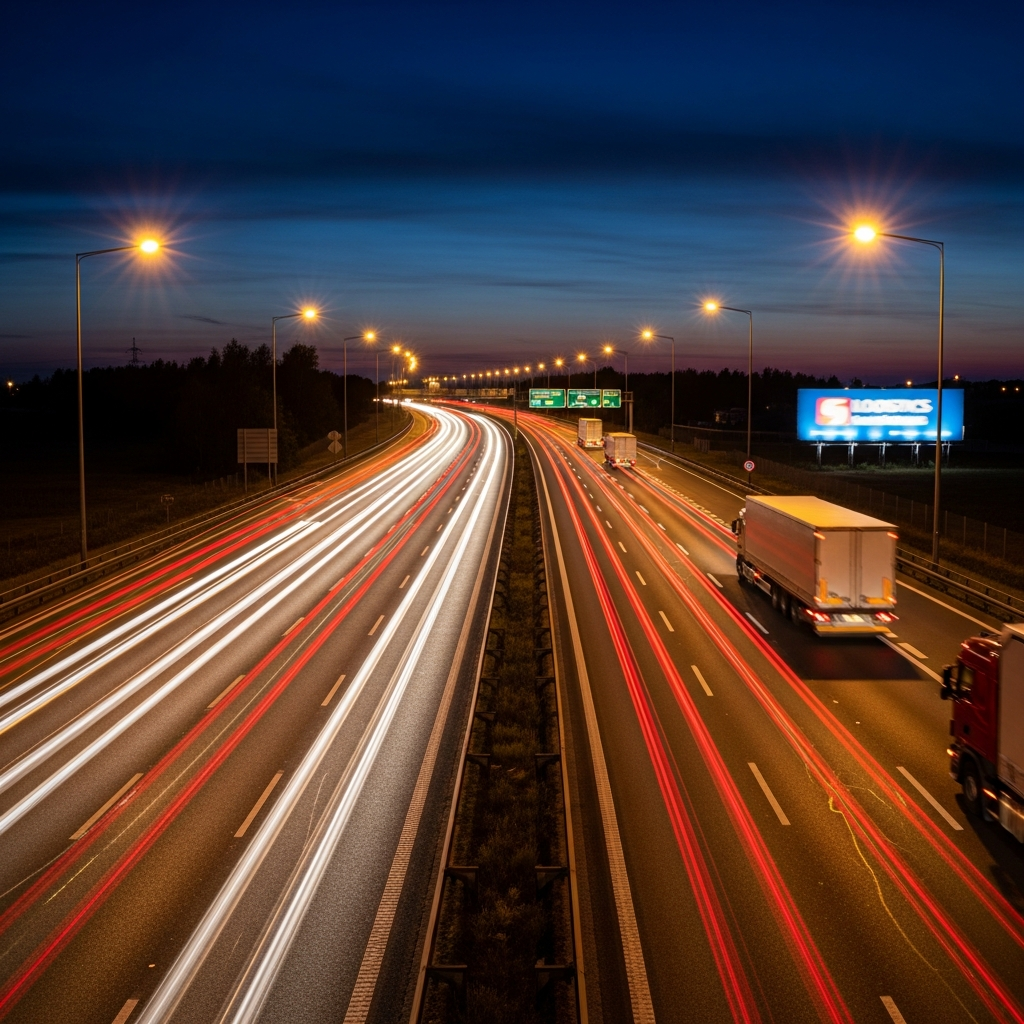 Highway at dusk