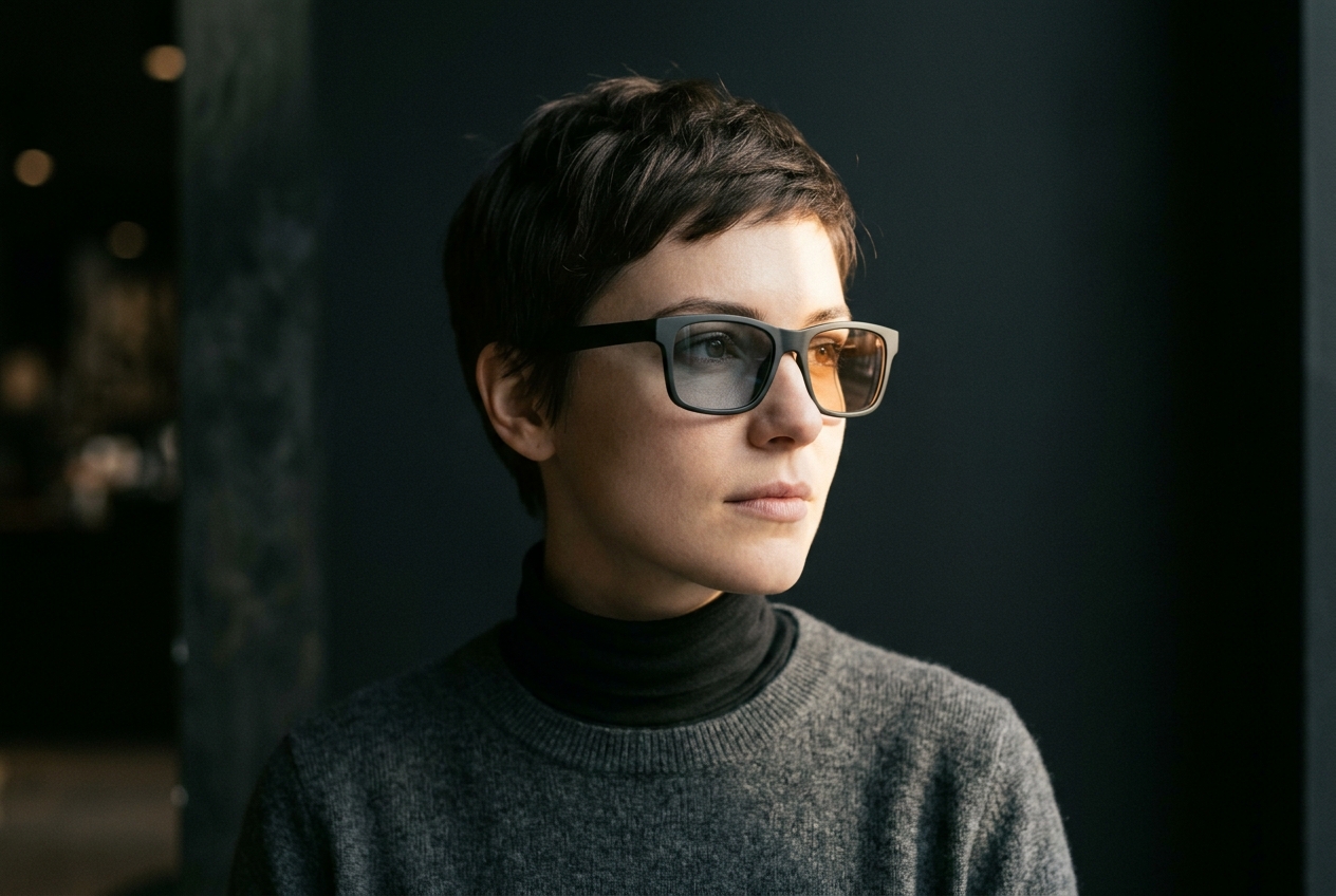Person wearing Incognito photochromic readers