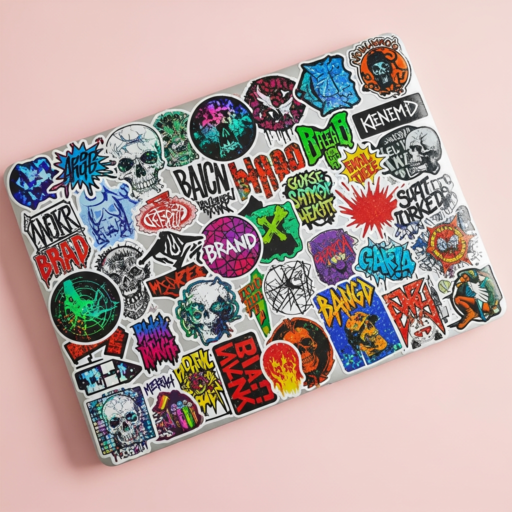 Laptop with stickers