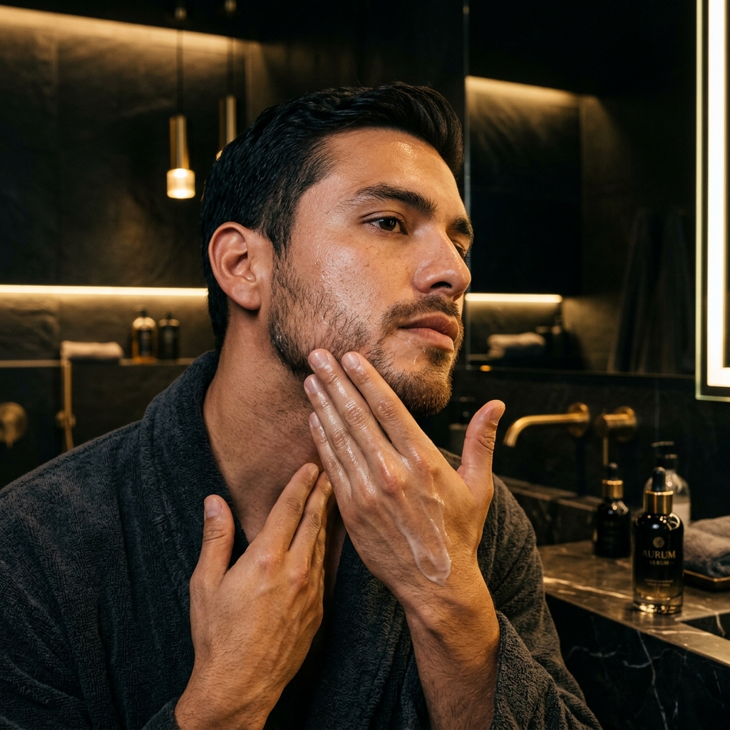 Man applying Royal King Skin Co. moisturizer