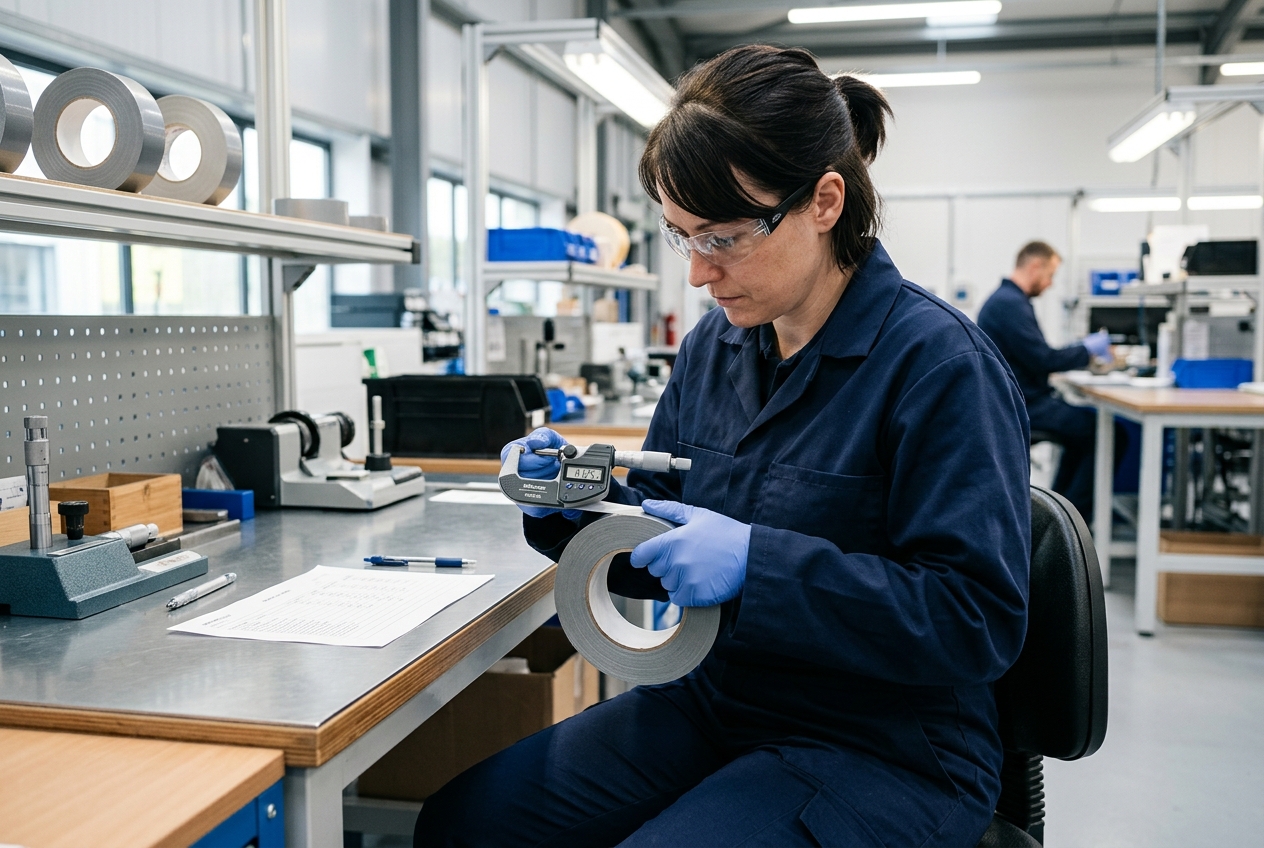 Quality inspection of adhesive tape rolls