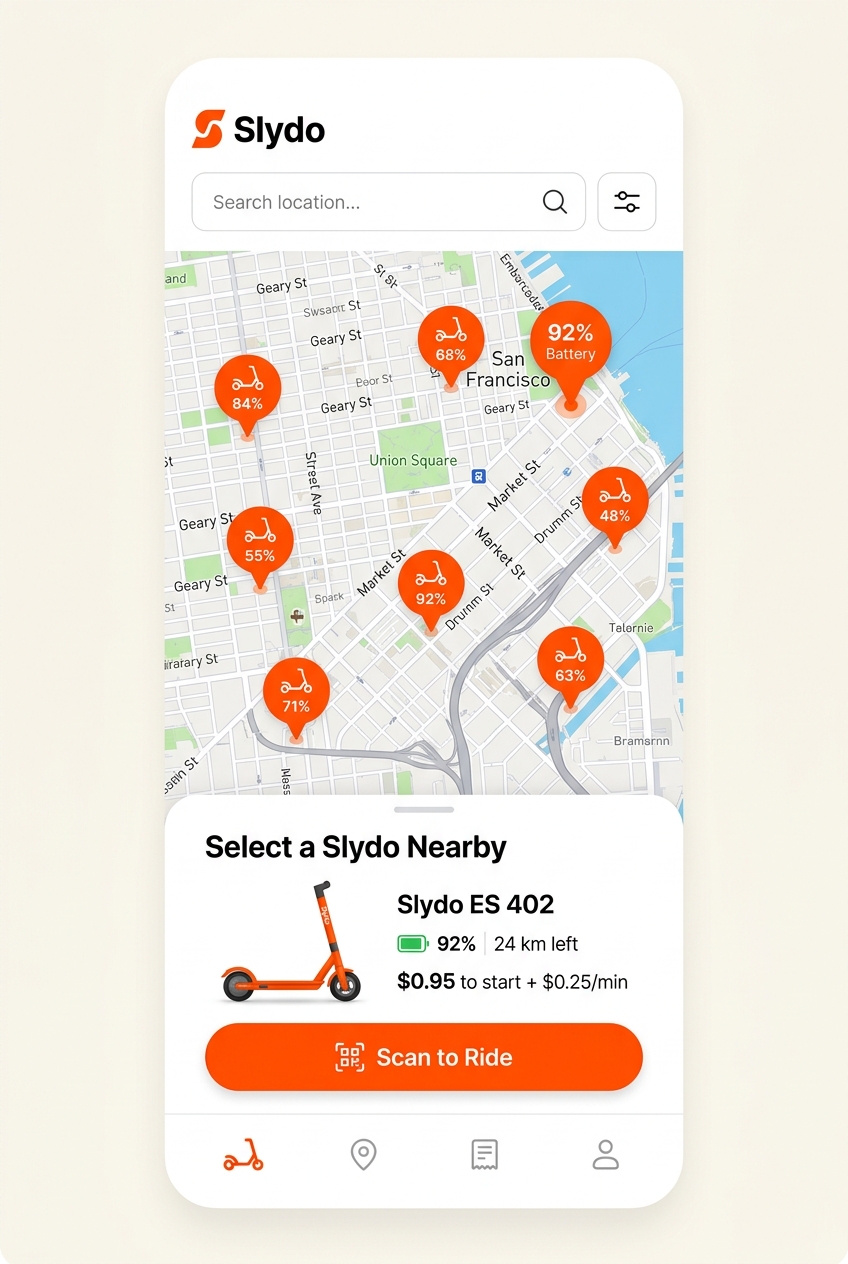 Slydo live map screen