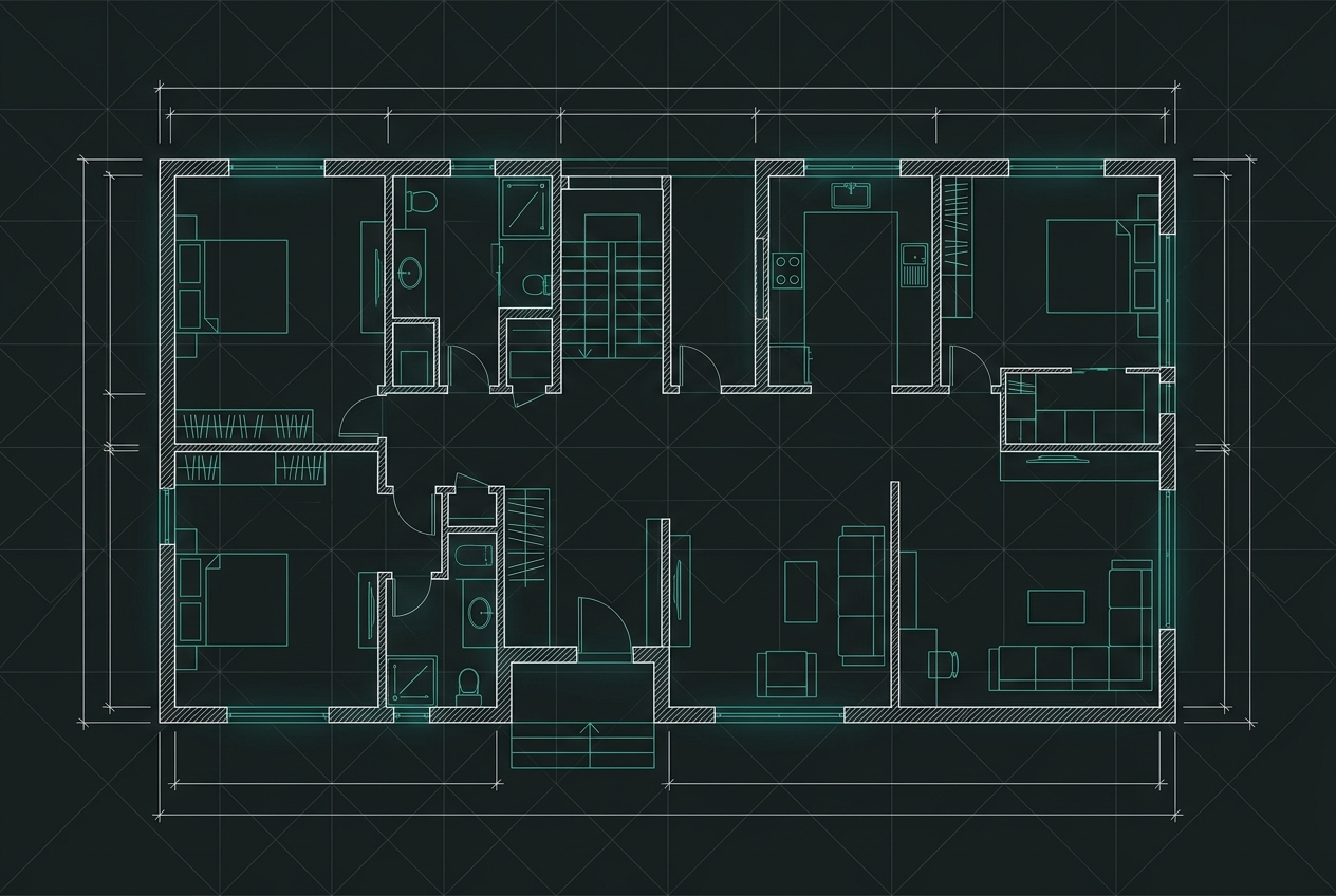 Architectural floor plan blueprint
