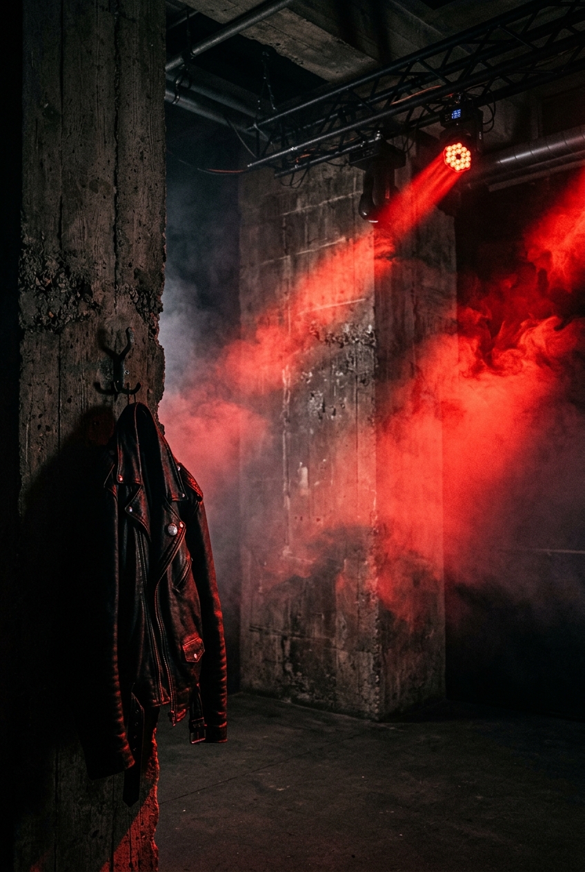 Strobes rouges sur béton — Midnight Pressure