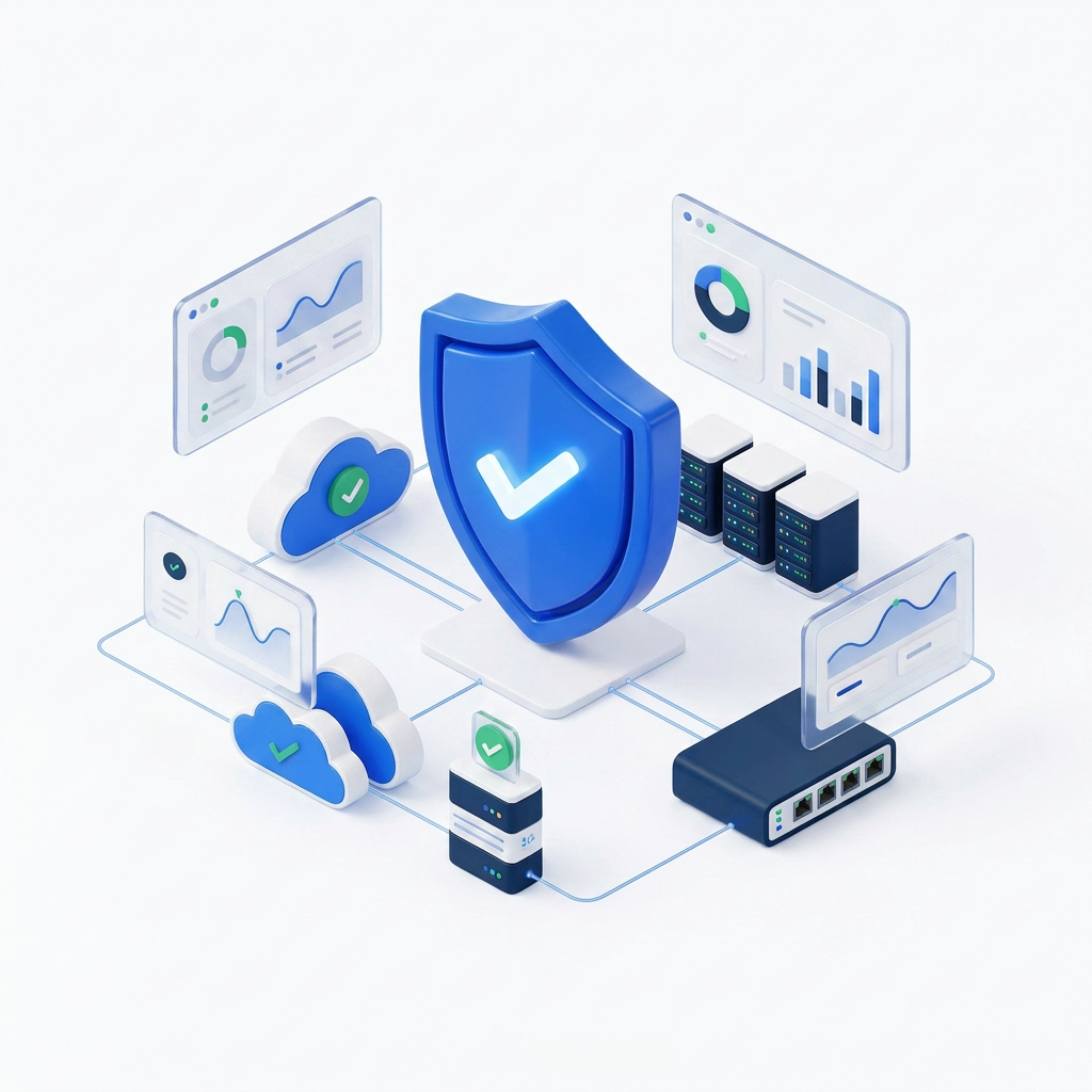 Enterprise network security — firewalls, cloud and SOC dashboards