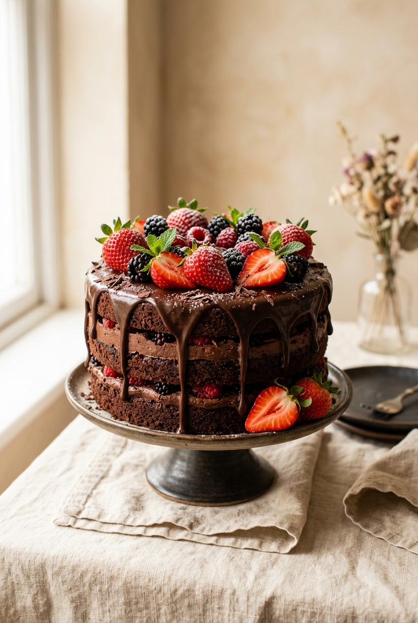 Chocolate berry celebration cake in Giridih