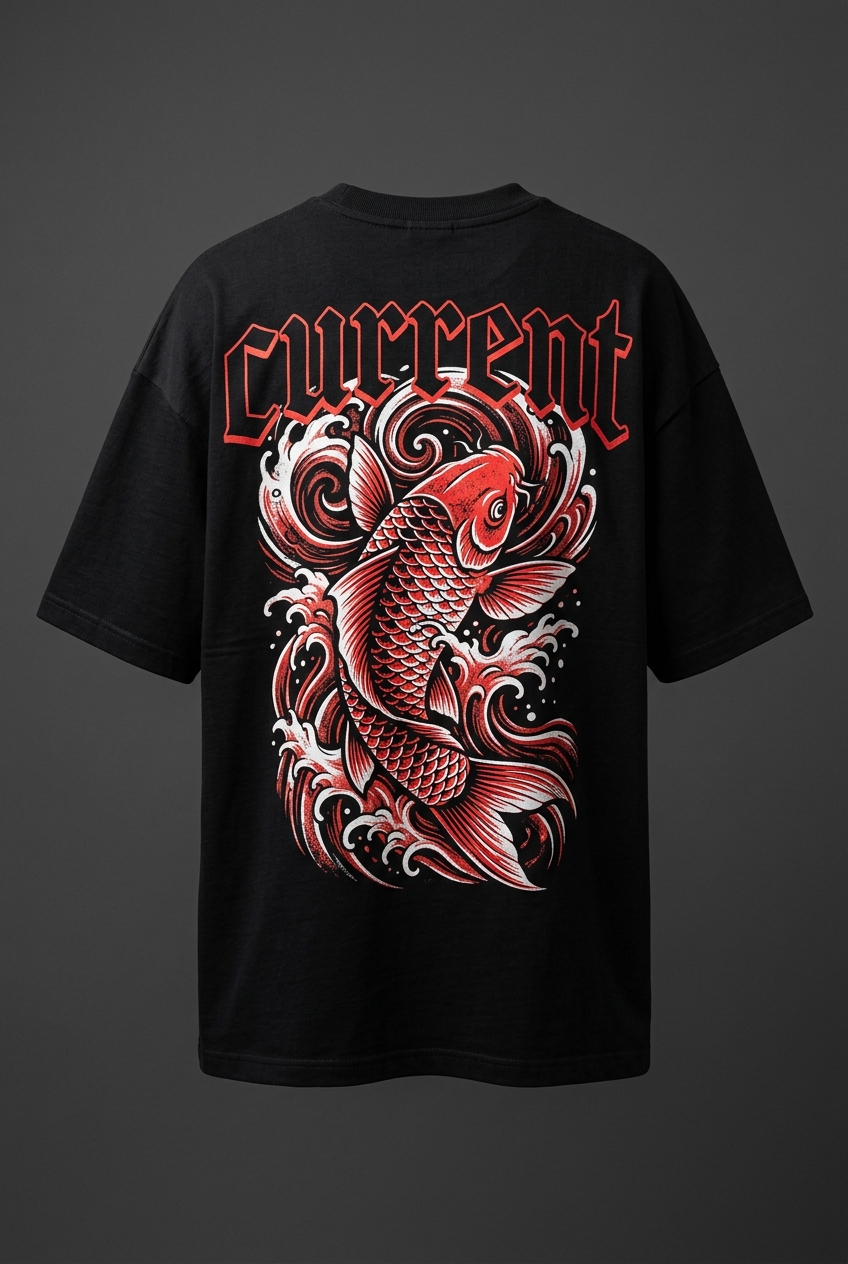 Koi Current Tee oversized back print