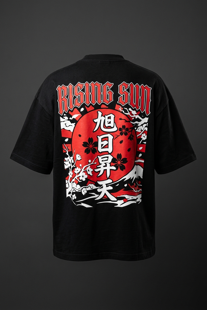 Rising Sun Kanji Tee oversized back print
