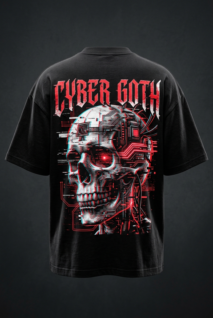 Cyber Goth Tee oversized back print