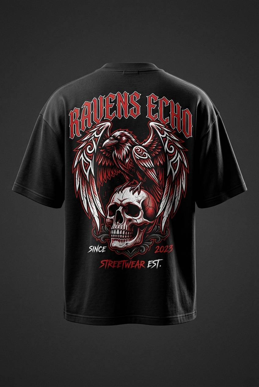 Raven's Echo Tee oversized back print