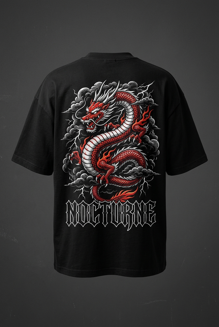 Dragon Nocturne Tee oversized back print