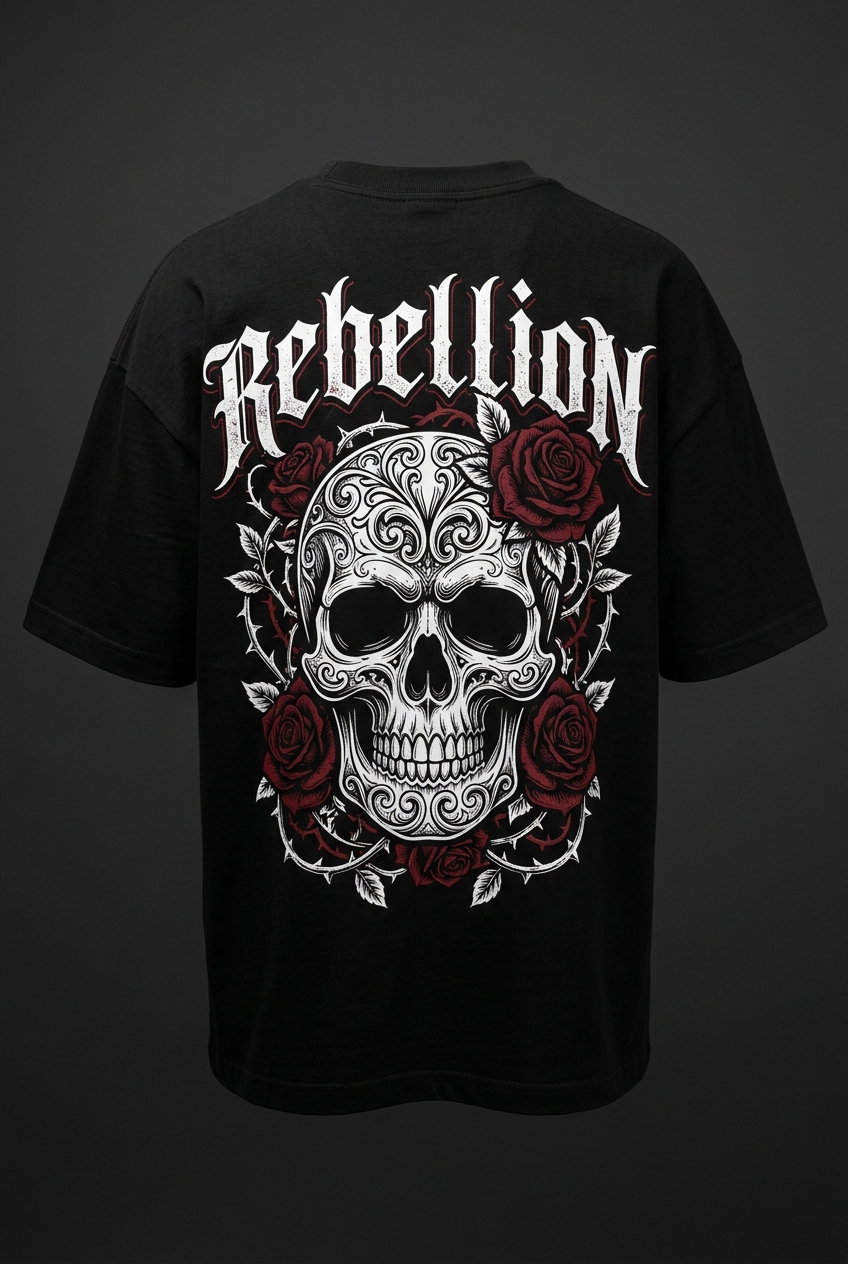 Gothic Rose Rebellion oversized back print