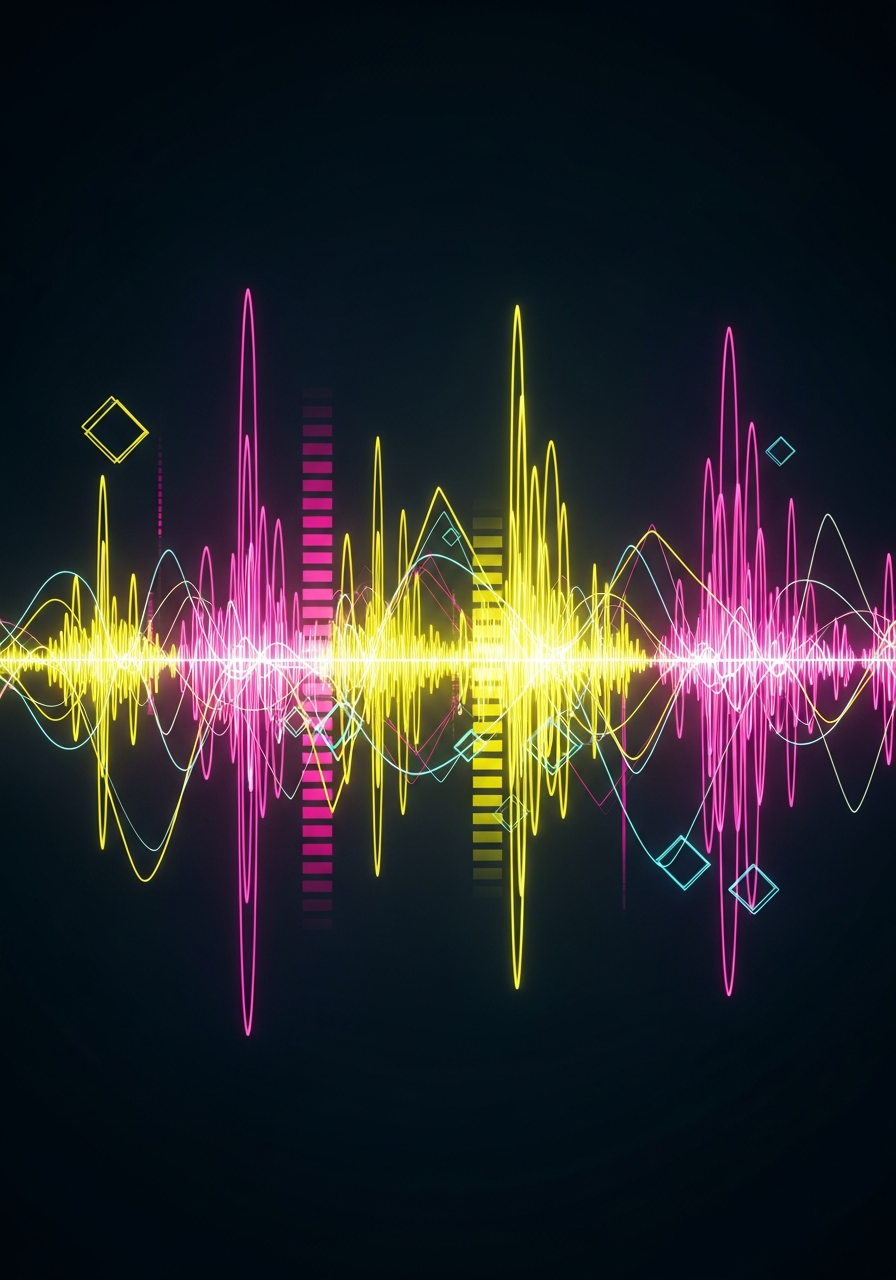 Neon waveform backdrop
