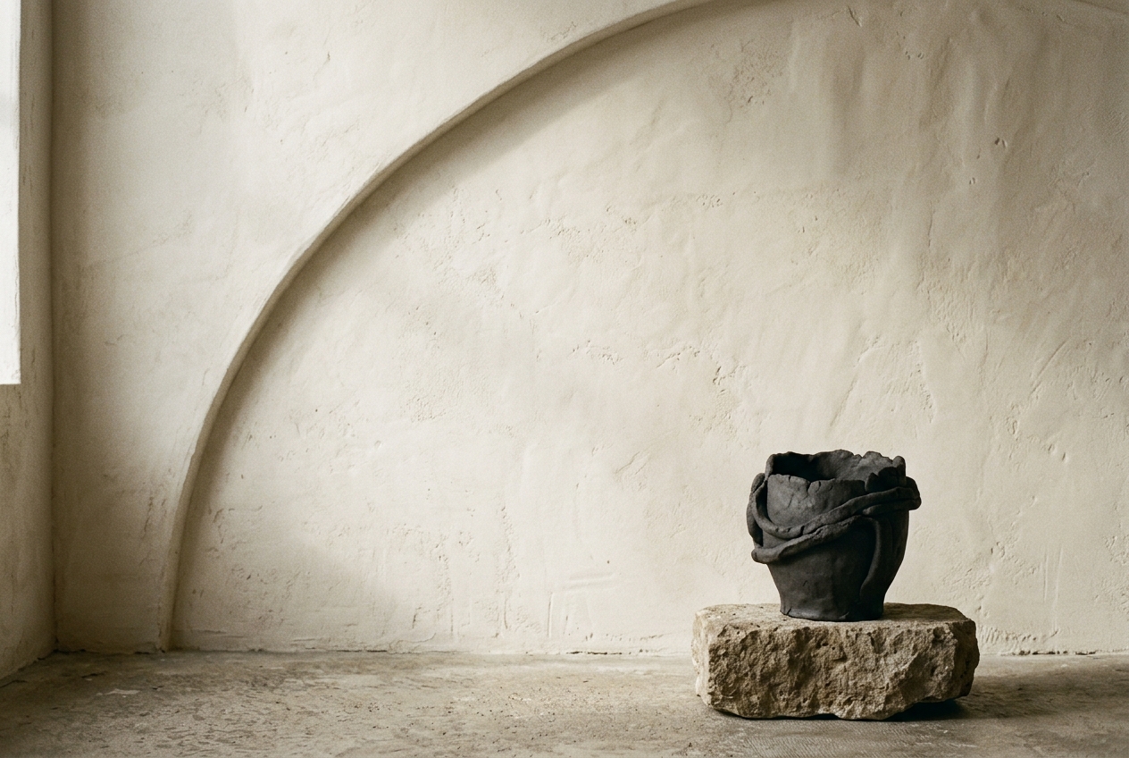 Chelsea Townhouse — Material study — curved shadow on lime plaster