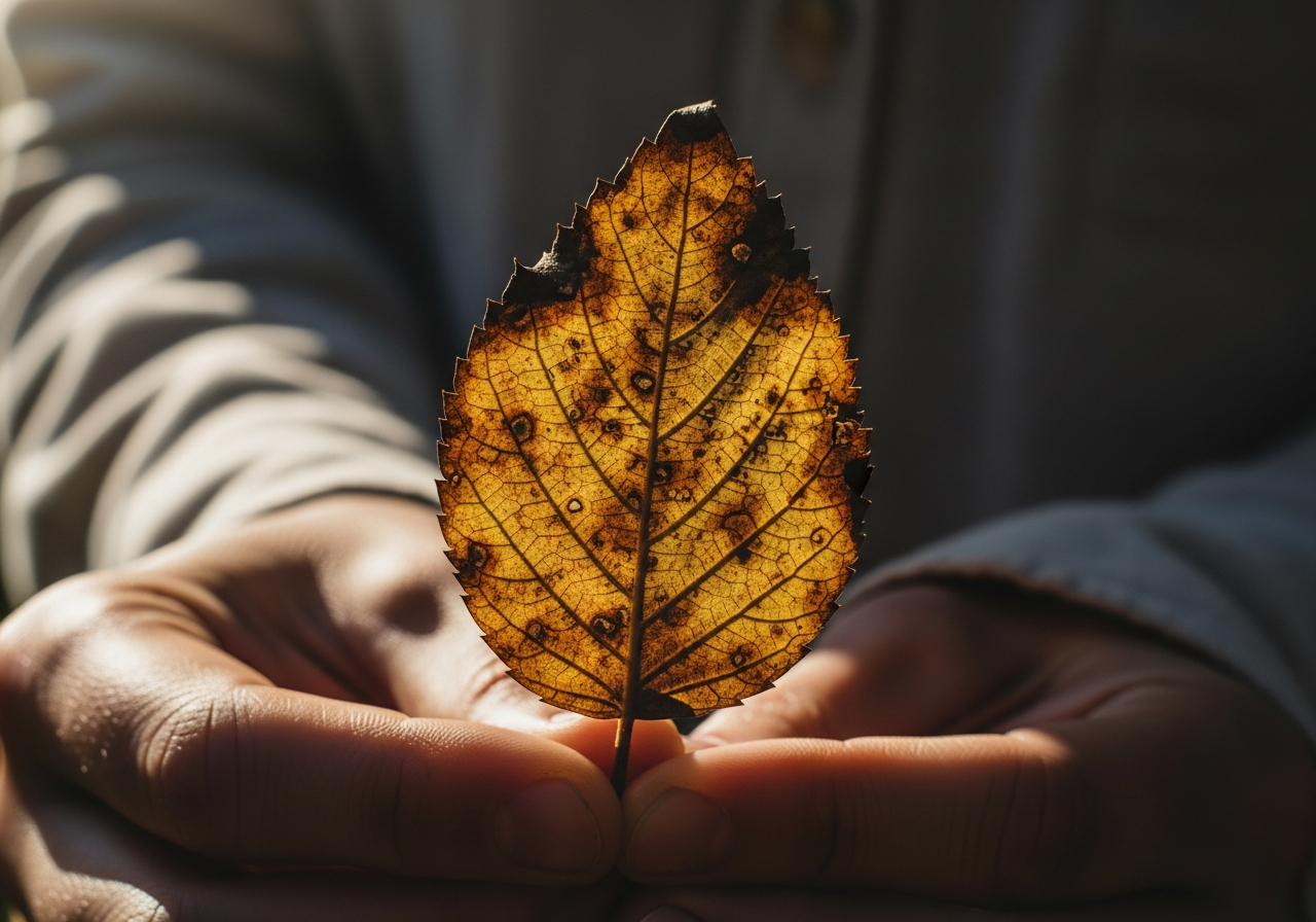 Leaf with stress spots