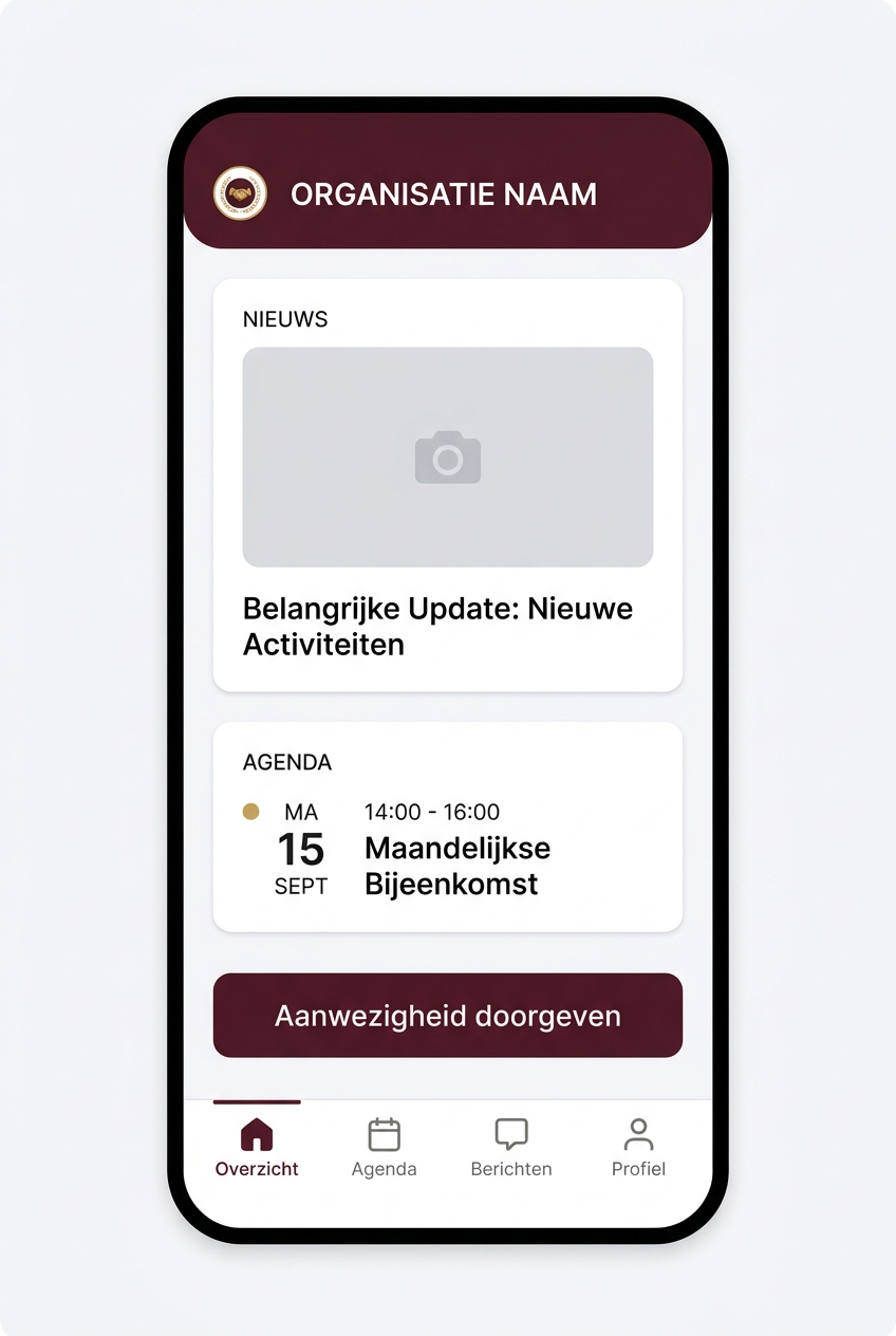 App · rustige, overzichtelijke weergave