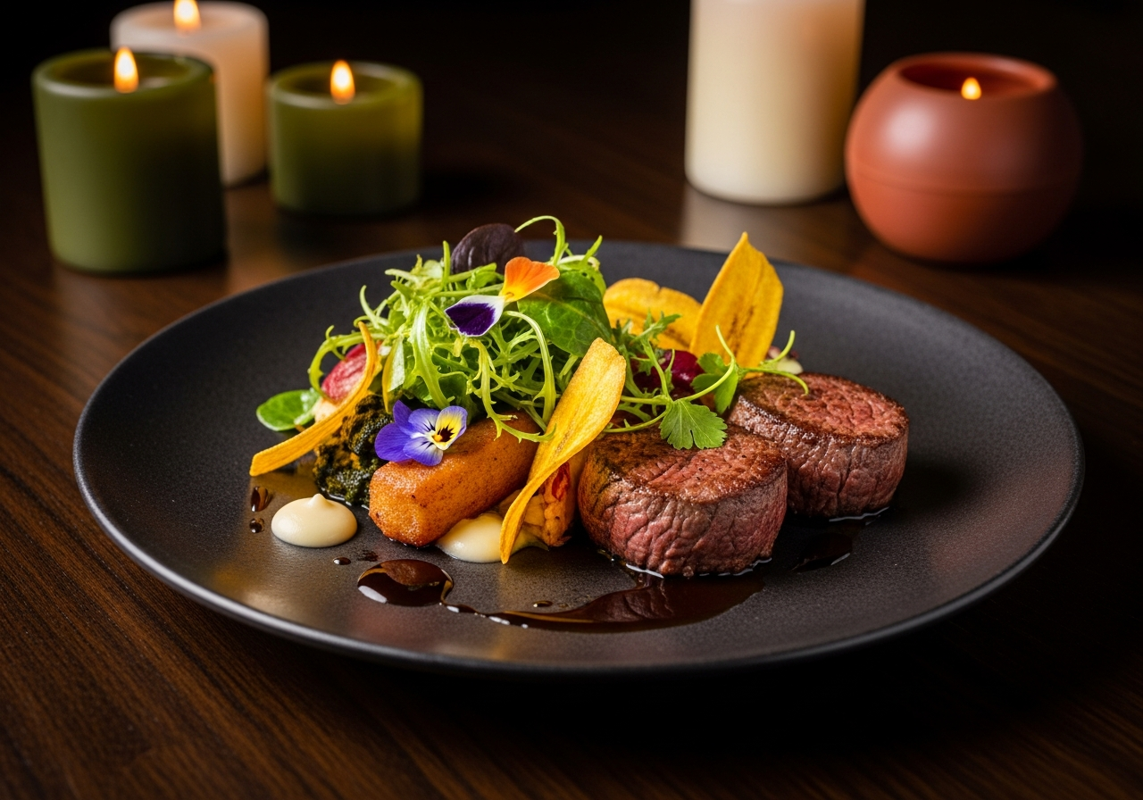 Afro-Swiss soul food plated dish