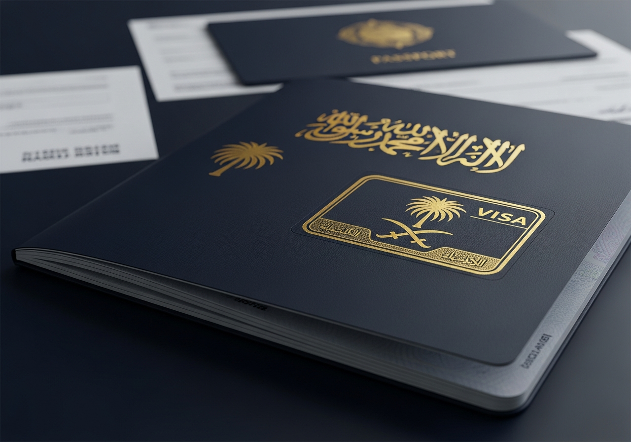 جواز سفر سعودي مع ختم التأشيرة