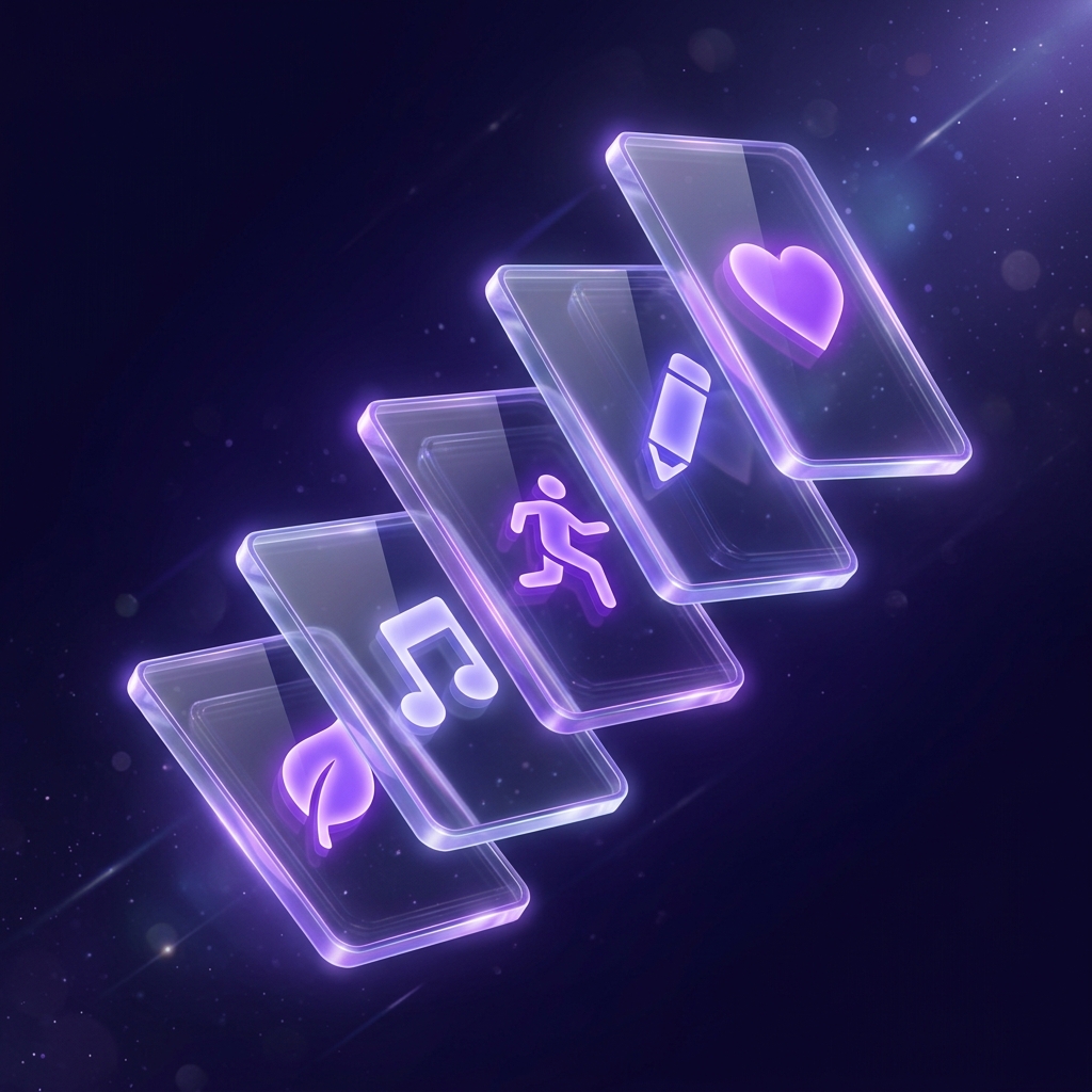 Floating task cards