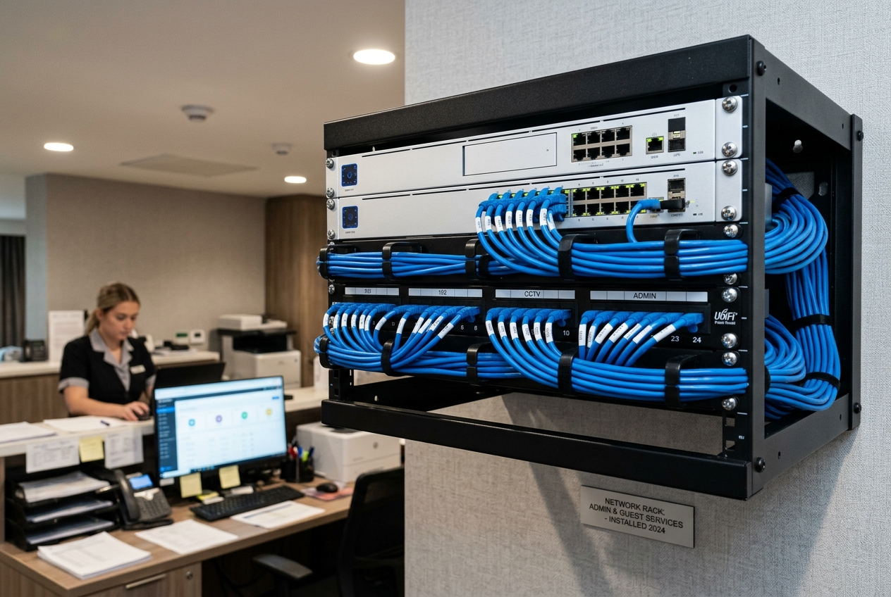 Unique professionally installed network rack