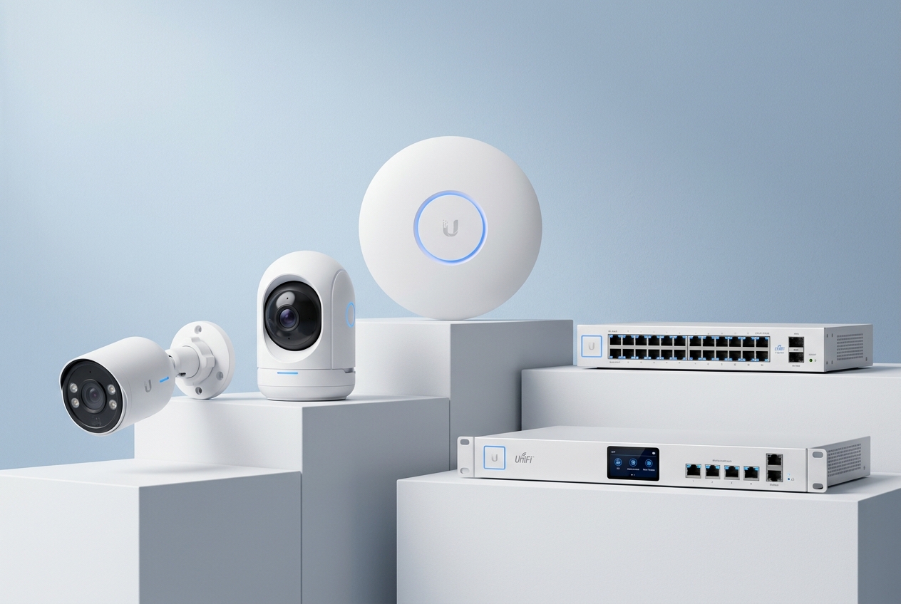 White UniFi devices